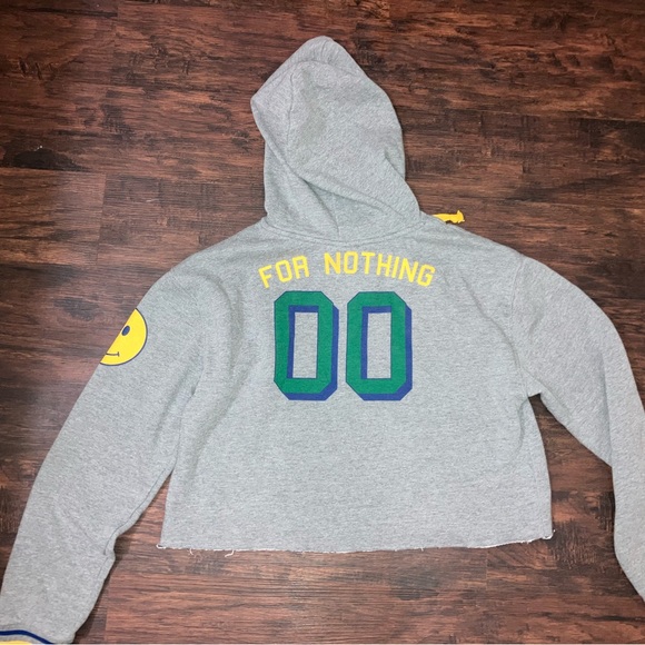 Women’s pullover hoodie thanks for nothing mighty fine xl crop top - Picture 3 of 4